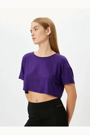 Koton Kurzärmliges Sport-t-shirt Mit Rundhalsausschnitt Aus Viskosestoff für Damen - L