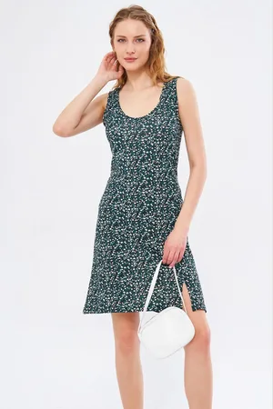 armonika Schwarzes Ikosidio-kleid , Figurbetont, Ärmellos, Schlitz Vorne, Minilänge, für Damen - M