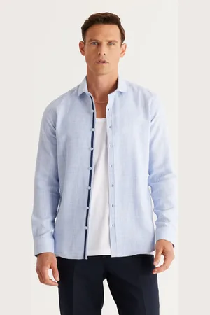 Altınyıldız Classics Weißes Slim-fit-slim-fit-hemd Mit Kleinem Italienischem Kragen Aus 100 % Baumwolle für Herren - L