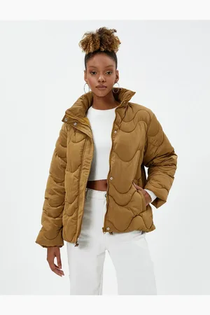 Koton Puffer-steppjacke, Stehkragen, Taschenreißverschluss für Damen - 34