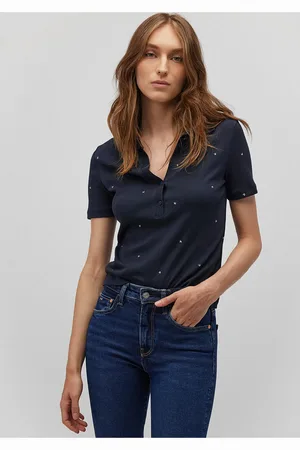 Mavi Bedrucktes Mini-poloshirt In Marineblau Mit Tailliertem Schnitt -82318 für Damen - S