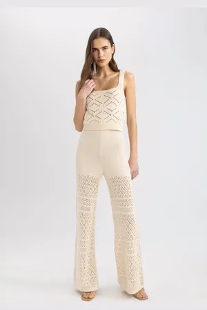 DeFacto Häkel-strickhose Mit Weitem Bein – Gefüttert, C8622ax24sm für Damen - L