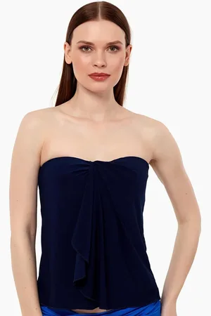 AYYILDIZ Marineblaues Trägerloses Tankini-top für Damen - 40