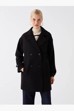LC Waikiki Jackenkragen Einfarbig Langarm Kaschmirmantel für Damen - 42