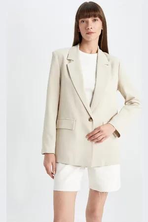 DeFacto Übergroße Blazerjacke Aus Leinenmischung Mit Breiter Passform Z2536az24sm für Damen - 38