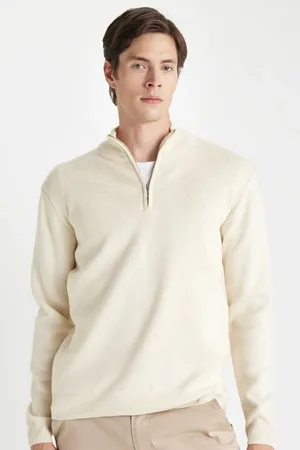 DeFacto Basic-strickpullover Mit Stehkragen Und Reißverschluss – Standard Fit A5184ax24au für Herren - 3XL