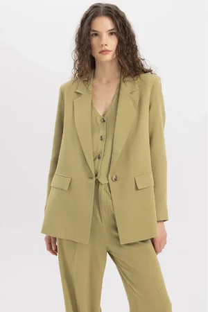 DeFacto Übergroße Blazerjacke Aus Leinenmischung Mit Breiter Passform Z2536az24sm für Damen - 38