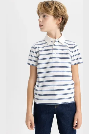 DeFacto Gestreiftes Piqué-poloshirt Mit Kurzen Ärmeln Für Jungen für Herren - 9–10 Jahre