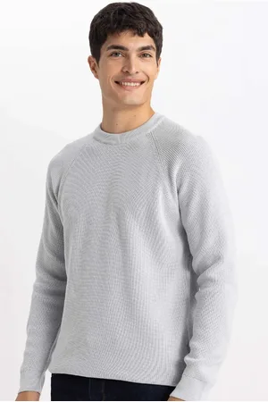 DeFacto Standard-passform, Normaler Schnitt, Rundhalsausschnitt, Basic, Einfarbig, Strickpullover A8458ax24sp für Herren - 3XL