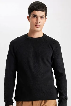 DeFacto Standard-passform, Normaler Schnitt, Rundhalsausschnitt, Basic, Einfarbig, Strickpullover A8458ax24sp für Herren - 2XL