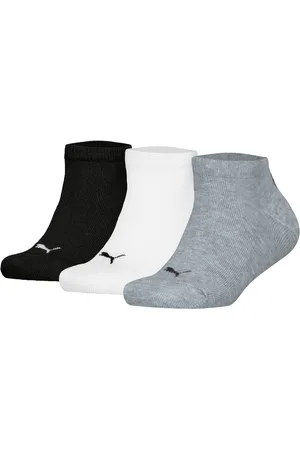 PUMA Kinder Sneakersocken, 3er Pack Plain Sneaker 3p, Logo, Einfarbig - 31-34