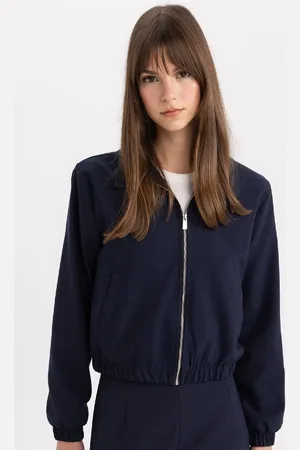 DeFacto Saisonale Bomberjacke Mit Normaler Passform, Polokragen Und Reißverschluss, C4200ax24sp für Damen - L