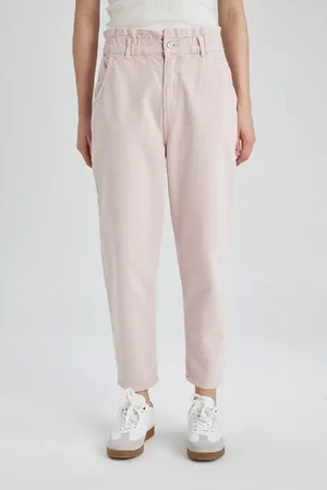 DeFacto Paperbag-jeanshose Mit Hoher Taille, Bequemer Schnitt, Leicht, Gerades Bein, Knöchellang, C1280ax24sm für Damen - 34