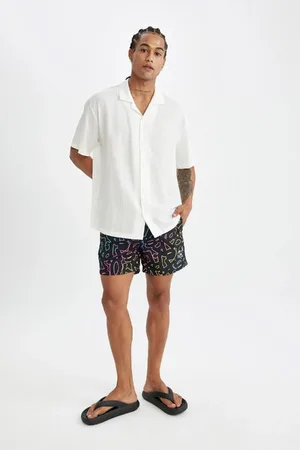 DeFacto Modell Gemusterte, Kurze Badeshorts für Herren - XL