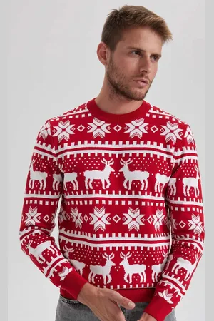 DeFacto Strickpullover Mit Rundhalsausschnitt Und Standard-passform Für Das Neue Jahr B2356ax23wn für Herren - L