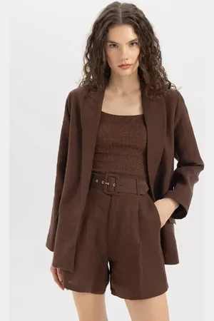 DeFacto Basic-blazer Aus Leinen – Breite Passform, Knopf, C1437ax24sm für Damen - 36