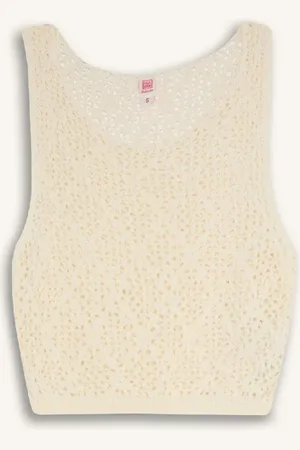 DeFacto Regular Fit Tricot Durchbrochenes Ärmelloses Strand-top-fall In Love B6887ax24sm für Damen - S