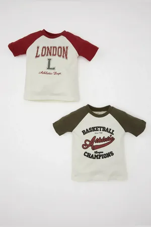 DeFacto Bedrucktes 2-teiliges Kurzarm-t-shirt Mit Rundhalsausschnitt Für Babys (jungen) C5914a524sm für Herren - 12–18 Monate