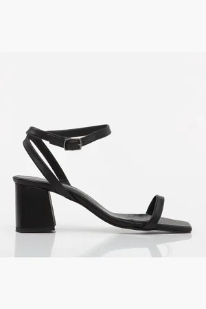 Hotic Schwarze Sandalen Mit Absatz Aus Echtem Leder für Damen - 37