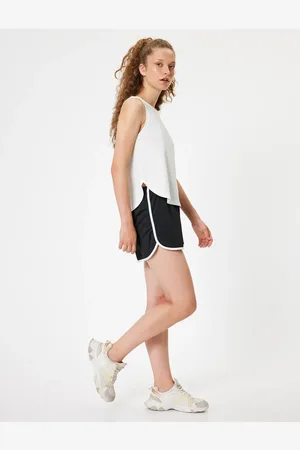 Koton Mini-sportshorts Mit Schnürung In Der Taille, Standard-taille, Bequeme Passform, Bias für Damen - S