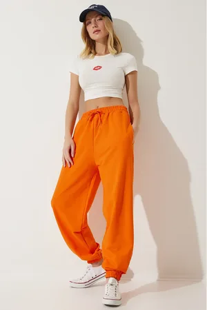 Happiness istanbul Orangefarbene Baggy-jogginghose für Damen - S/M
