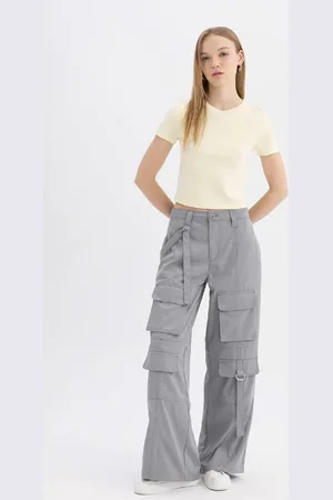 DeFacto Coole Hose Mit Normaler Taille Und Weitem Bein Und Cargotaschen – C4710ax24sp für Damen - 36