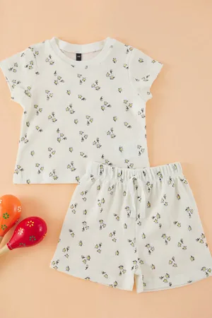 Trendyol Baby Girl 100% Baumwolle Blume Gedruckt Top Und Bottom Set für Damen - 2–3 Jahre