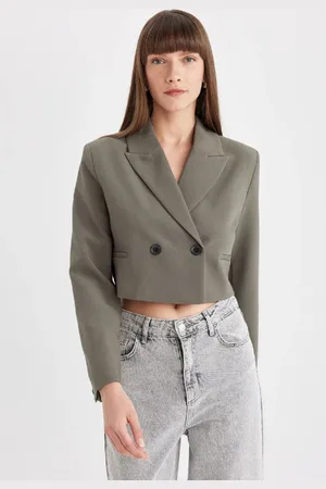 DeFacto Crop-blazer-jacke Mit Knöpfen – für Damen - 40