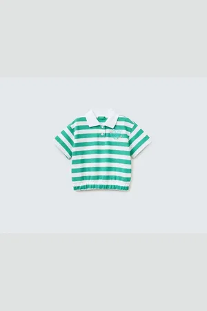 Benetton Mix Piqué-poloshirt Mit Streifen-emblem Und Elastischer Taille Für Mädchen für Damen - 8–9 Jahre