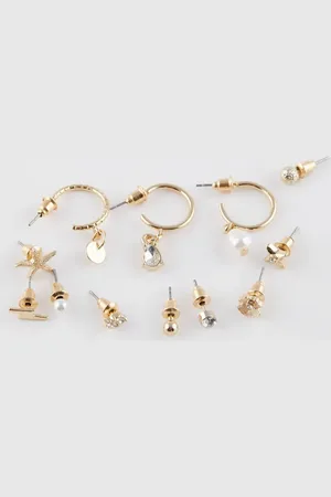 DeFacto Goldohrringe C7000axns – Set Mit 12 Stück für Damen - One Size
