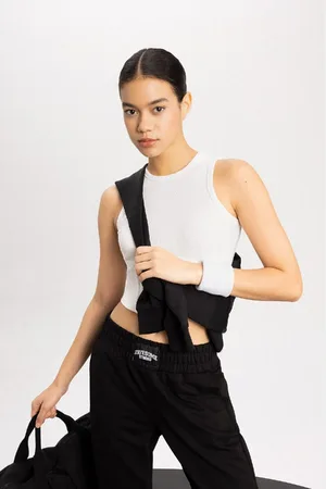 DeFacto Fit Slim Fit Korsett Look White Rib Sports Athlete B4224ax24sp für Damen - XS