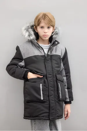 DeFacto Jungen-parka Mit Plüschfutter Und Kapuze – Abnehmbarer Kragen für Herren - 11–12 Jahre