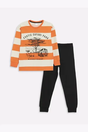 LC Waikiki Junge – Langarm-pyjama-set Mit Rundhalsausschnitt Und Aufdruck für Herren - 5–6 Jahre