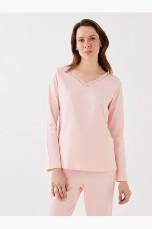 LC Waikiki Pyjama-set Mit V-ausschnitt Und Spitzendetail für Damen - XS