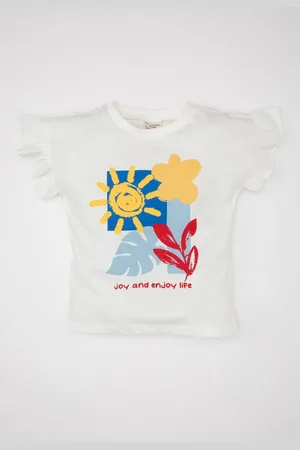 DeFacto Baby Mädchen Rundhalsausschnitt Floral Kurzarm T-shirt D0859a524sm für Damen - 12–18 Monate