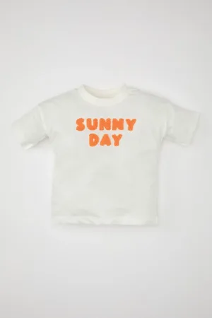 DeFacto Bedrucktes Kurzarm-t-shirt Für Baby-mädchen – Rundhalsausschnitt für Damen - 6–9 Monate