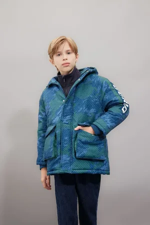 DeFacto Wasserabweisender Jungenmantel Mit Kapuze, Reißverschluss, Druckknopfverschluss, Taschenparka für Herren - 9–10 Jahre