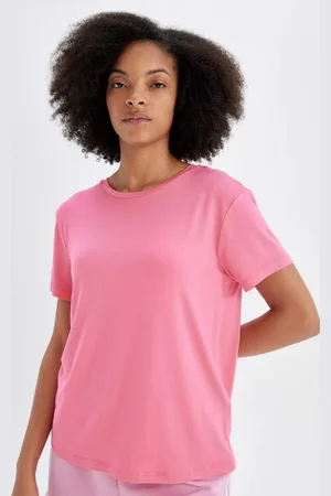 DeFacto Basic-t-shirt Für Sportler Mit Rundhalsausschnitt – Einfarbig, Kurze Ärmel, Passend Für Standard D1904ax24hs für Damen - XS