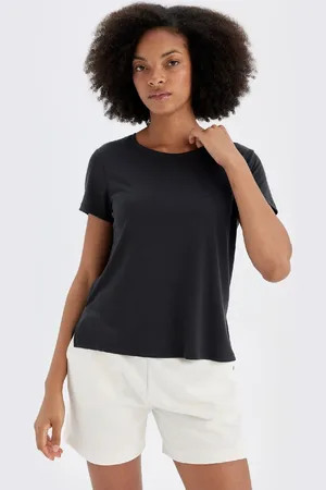 DeFacto Fit Modal Rundhalsausschnitt Sportler Kurzarm-t-shirt C0193ax24sm für Damen - XS