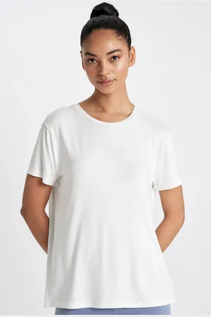 DeFacto Basic-t-shirt Für Sportler Mit Rundhalsausschnitt – Einfarbig, Kurze Ärmel, Passend Für Standard D1904ax24hs für Damen - XS