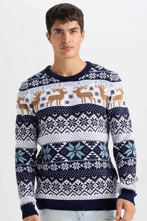 DeFacto Strickpullover Mit Rundhalsausschnitt Und Standard-passform Für Das Neue Jahr D5486ax24wn für Herren - L