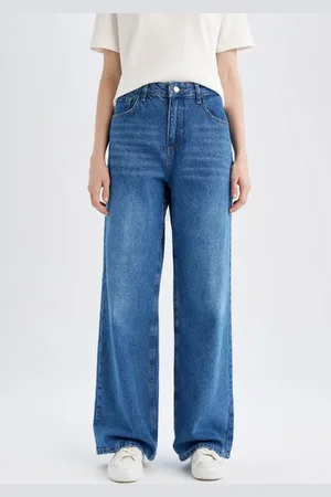 DeFacto Jeanshose Mit Weitem Bein Und Normaler Taille Wide Leg Fit für Damen - 36