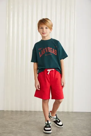 Grimelange Fabrice Rote Kindershorts 100 % Baumwolle - 5–6 Jahre