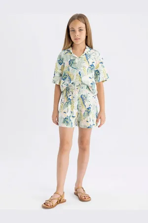 DeFacto Gemustertes Kurzarm-pyjama-set Für Mädchen – Standard Fit C8495a824sm für Damen - 5–6 Jahre