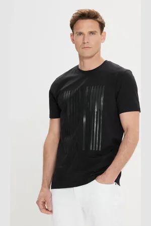 Altınyıldız Classics Schwarzes Slim-fit-t-shirt Aus Baumwolle Mit Rundhalsausschnitt für Herren - S