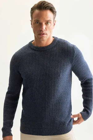 DeFacto Strukturierter Strickpullover Mit Standard-passform Und Rundhalsausschnitt E0811axns für Herren - 3XL