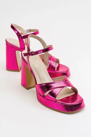 LuviShoes Lello Fuchsia Gemusterte Schuhe Mit Absatz für Damen - 39