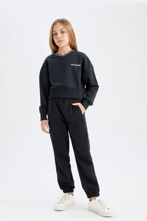 DeFacto Bedrucktes Sweatshirt Und Elastische Jogginghose Für Mädchen – D4054a824wn für Damen - 7–8 Jahre