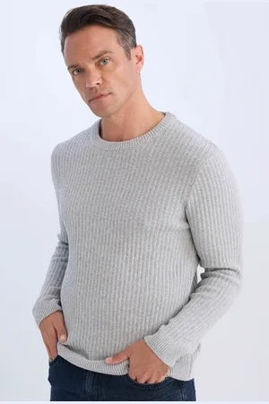 DeFacto Strukturierter Strickpullover Mit Standard-passform Und Rundhalsausschnitt E0811axns für Herren - 2XL