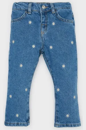 DeFacto Baby-jeans Mit Blumenmuster Und Weitem Bein D9440a525sp für Damen - 4–5 Jahre